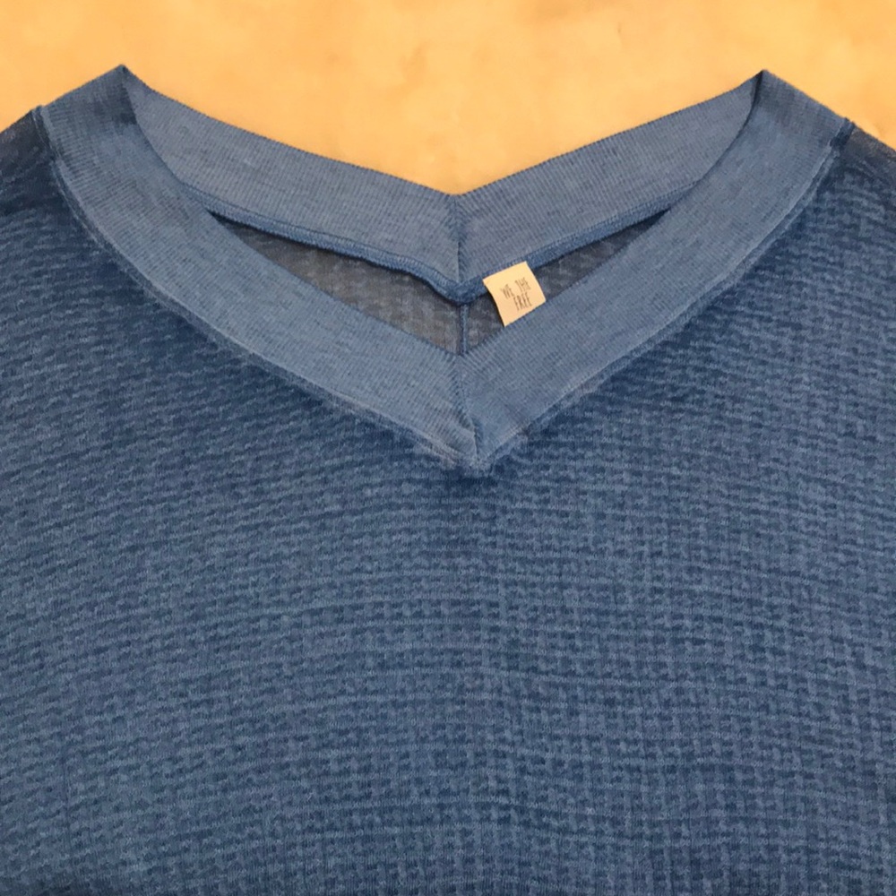 Free People South Side Thermal Blue Top. Size: M,L - Picture 5 of 8